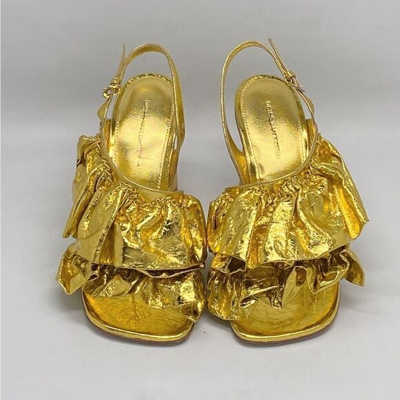 Dries Van Noten 95MM Metallic Leather Sandals size 36 - Picture 6 of 15